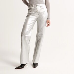 Silver Coated Faux Leather Jeans